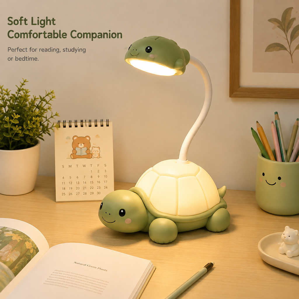 Turtle Table Lamp – Cute LED Desk Light with Remote Control