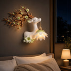 White Deer Flower Wall Sconce – Decorative Wall Lamp