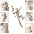Monkey Wall Sconce – White Climbing Monkey Decorative Wall Lamp