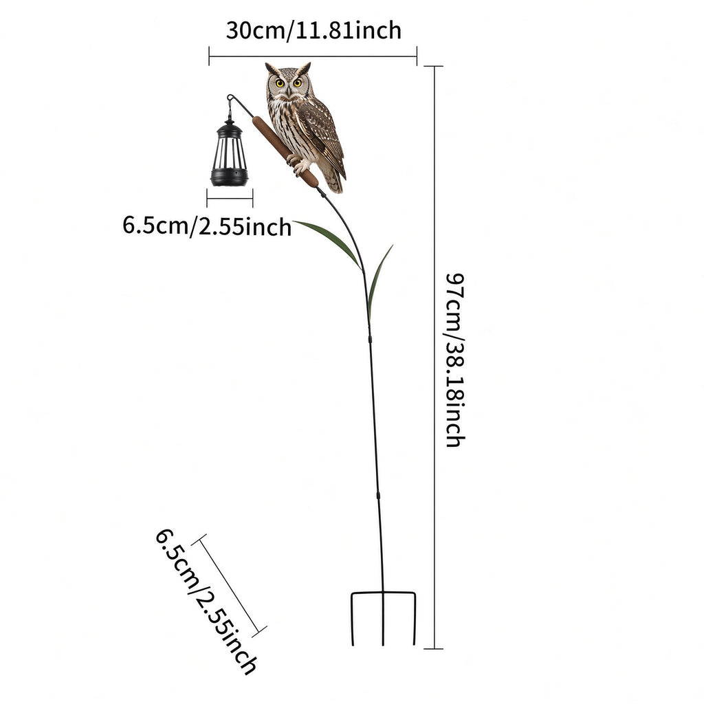 Owl Garden Stake with Lantern – Outdoor Decorative Solar Light