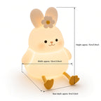 Cute Rabbit Night Light – Rechargeable Soft Silicone LED Lamp