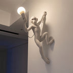 Monkey Wall Sconce – White Climbing Monkey Decorative Wall Lamp