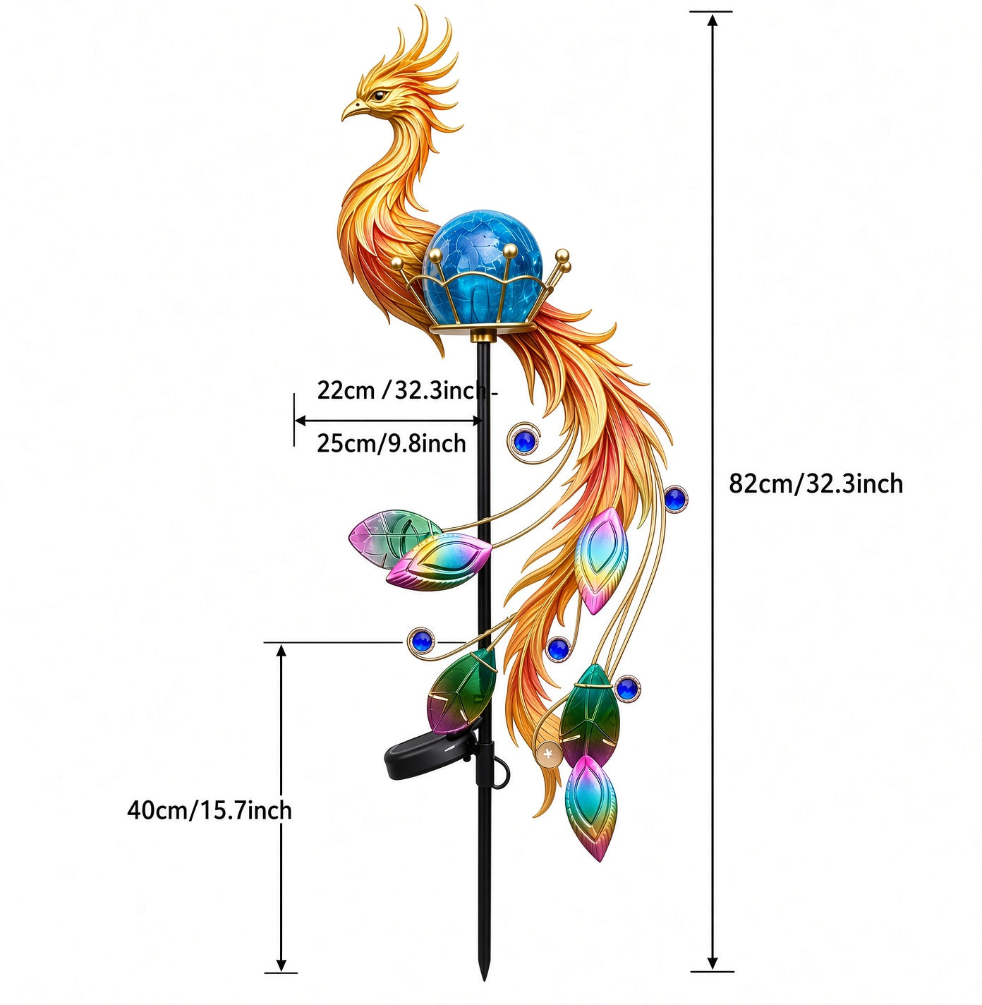 Phoenix Solar Garden Stake Light – Outdoor Decorative Pathway Lamp