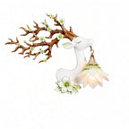 White Deer Flower Wall Sconce – Decorative Wall Lamp