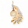 Peacock Crystal Wall Sconce – White & Gold Decorative Wall Lamp