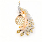 Peacock Crystal Wall Sconce – White & Gold Decorative Wall Lamp
