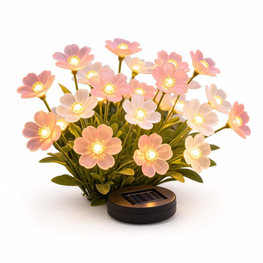 Solar Flower Garden Lights – Pink & White Outdoor Decorative Stake Lights