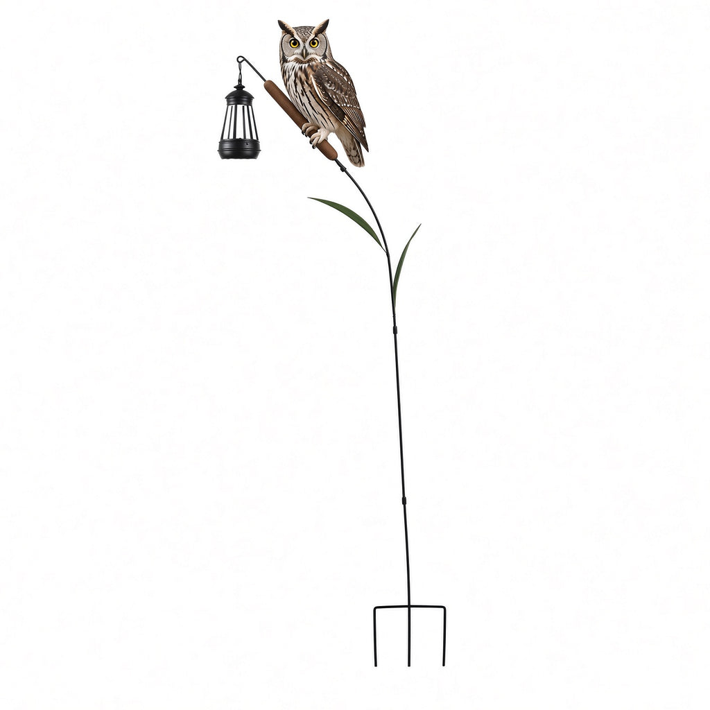 Owl Garden Stake with Lantern – Outdoor Decorative Solar Light