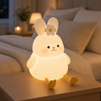 Cute Rabbit Night Light – Rechargeable Soft Silicone LED Lamp